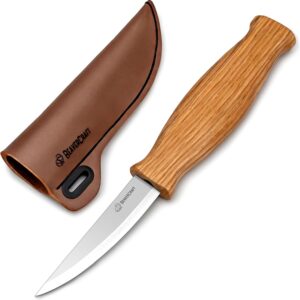 BeaverCraft Wood Carving Sloyd Knife with Leather Sheath