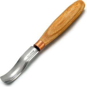 Bent Gouge Wood Carving Spoon Tool with Wooden Handle