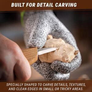 Ergonomic Wood Carving Detail Knife with Wooden Handle - Image 3