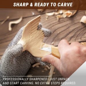 Ergonomic Wood Carving Detail Knife with Wooden Handle - Image 6