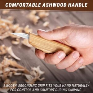 Ergonomic Wood Carving Detail Knife with Wooden Handle - Image 7
