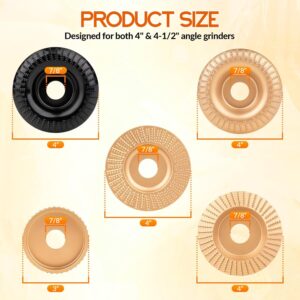 Five Piece Angle Grinder Wood Carving Disc Set - Image 2
