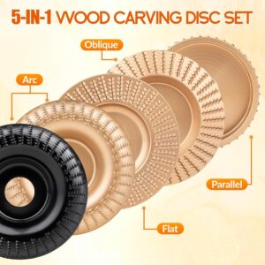 Five Piece Angle Grinder Wood Carving Disc Set - Image 4