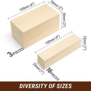 Basswood Carving Blocks Set Natural Unfinished - Image 3