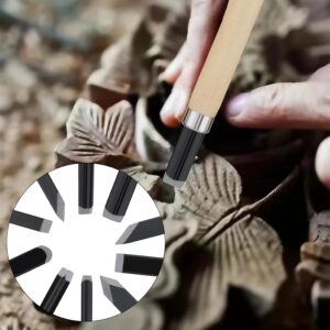 Ten Piece Wood Carving Chisel Set with Wooden Handles - Image 4