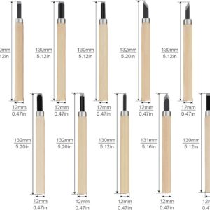 Ten Piece Wood Carving Chisel Set with Wooden Handles - Image 6
