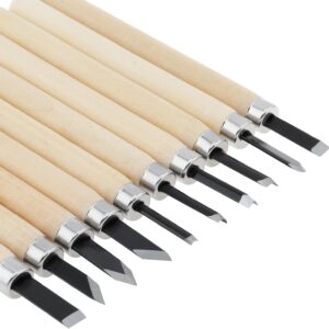 Ten Piece Wood Carving Chisel Set with Wooden Handles - Image 8