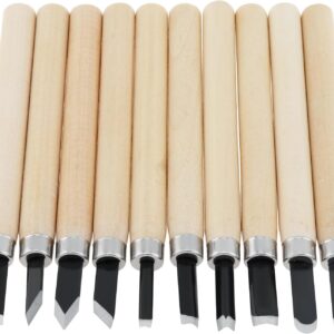 Ten Piece Wood Carving Chisel Set with Wooden Handles - Image 9