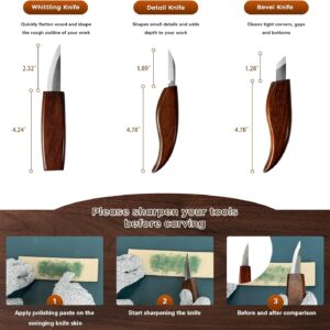 Wood Carving Knife Set with Safety Gloves and Practice Blocks - Image 3