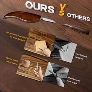 Wood Carving Knife Set with Safety Gloves and Practice Blocks - Image 4