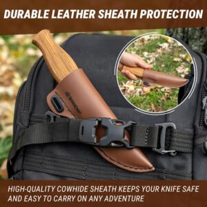 Wood Carving Sloyd Knife with Brown Leather Sheath - Image 5