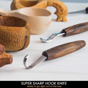 Wood Carving Tool Set with Leather Roll-Up Case - Image 2