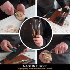 Wood Carving Tool Set with Leather Roll-Up Case - Image 3