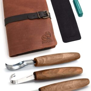 Wood Carving Tool Set with Leather Roll-Up Case