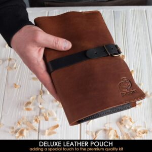 Wood Carving Tool Set with Leather Roll-Up Case - Image 7