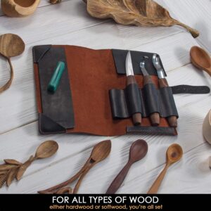 Wood Carving Tool Set with Leather Roll-Up Case - Image 8