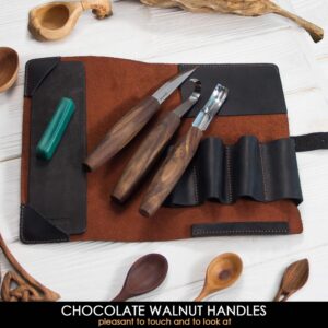 Wood Carving Tool Set with Leather Roll-Up Case - Image 9