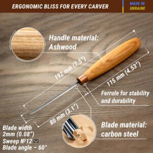 Wooden Handle V Gouge Chisel Tool [Crafting/Carving] - Image 3